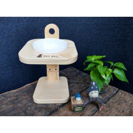 【 PET BAY 】紐西蘭原木松木單口防水可調式雙口碗架(台灣製)